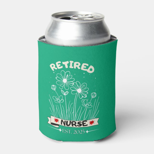 Retired Nurse RN EST. 2025 Nursing Retirement  Can Cooler (Can Front)