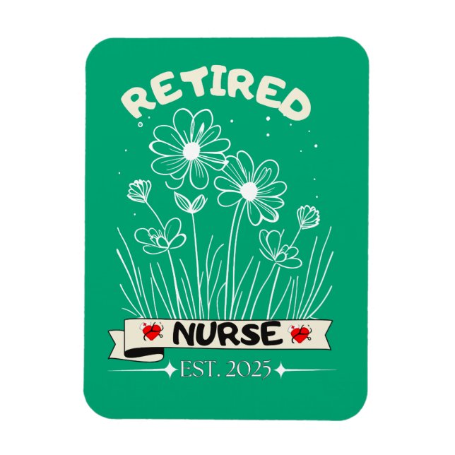 Retired Nurse RN EST. 2025 Nursing Retirement  Magnet (Vertical)