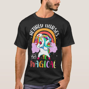 Retired Nurse Rn Nursing Magical Unicorn Rainbow T-Shirt
