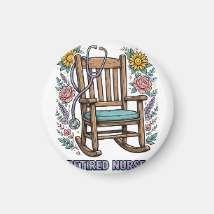 Retired Nurse Rocking Chair Magnet