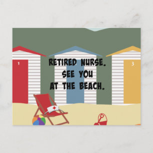 Retired Nurse. See You at the Beach. Postcard