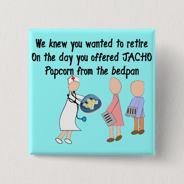 Retired Nurse Story Art Gifts Button (Front)