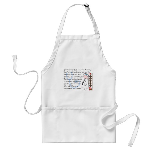 "Retired Nurse"  Story Art--Unique Gift Items Adult Apron (Front)