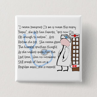 "Retired Nurse" Story Art--Unique Gift Items Button