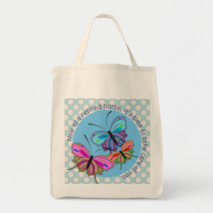 Retired Nurse Tote Bag Butterflies Design