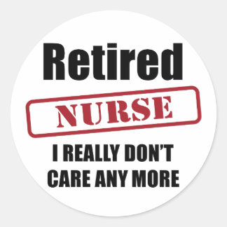 Retired Nurse (UK spell) Classic Round Sticker