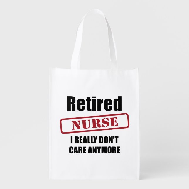 Retired Nurse (US spell) Reusable Grocery Bag (Front)