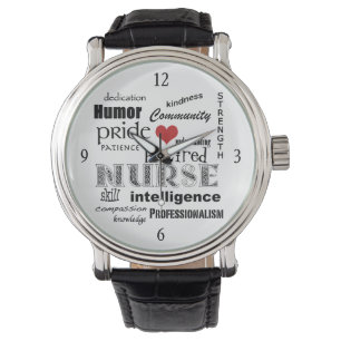 Retired Nurse-Word Cloud+Red Heart Watch