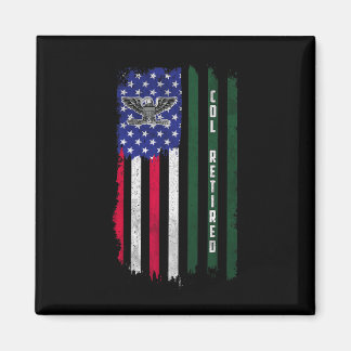 Retired O6 Colonel Col Rank American Flag Veterans Magnet