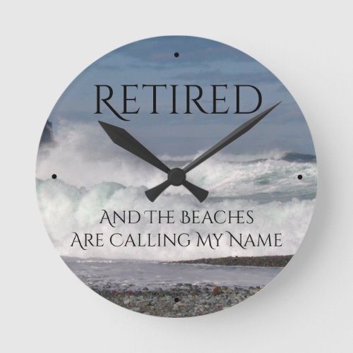 Retired Ocean Beach Surf Calling My Name _ Round Clock