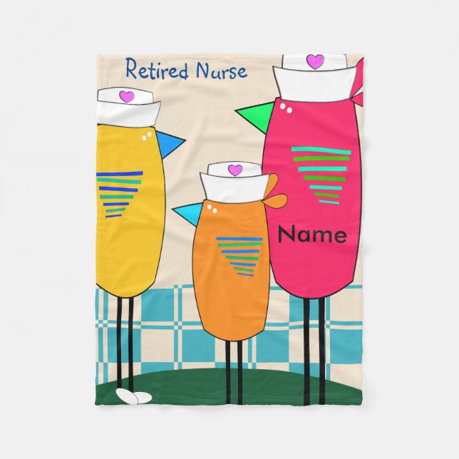 Retired Office Nurse Blanket NAME ADD (Front)