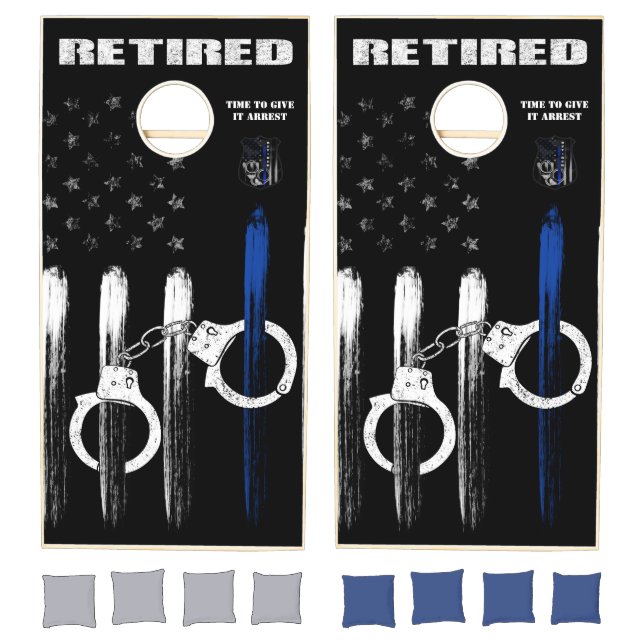 Retired Officer Give it Arrest Cornhole Set (Set)
