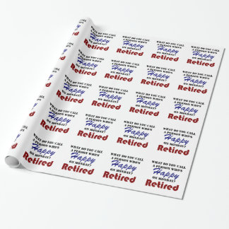 Retired On Monday Funny Retirement Retire Burn Wrapping Paper