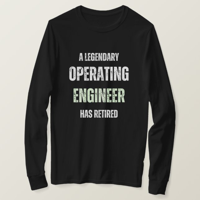 Retired Operating Engineer vintage retirement   T-Shirt (Design Front)