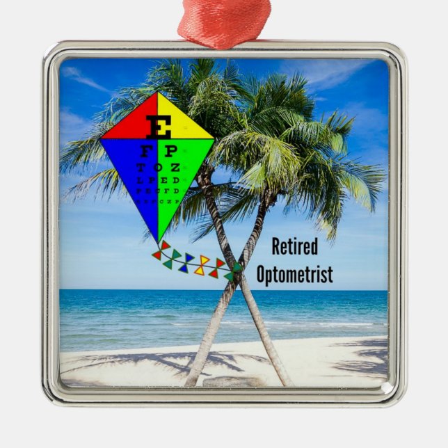 Retired Optometrist, Humor License Plate Metal Ornament (Front)
