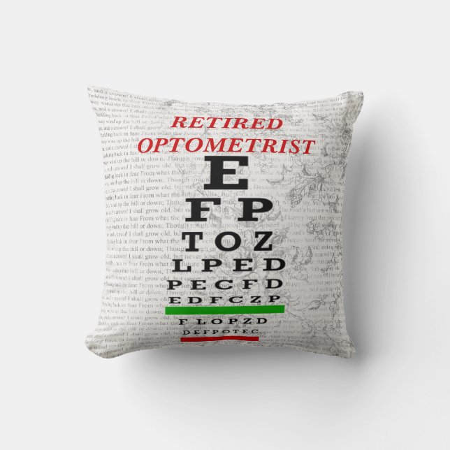 Retired Optometrist Pillow (Front)