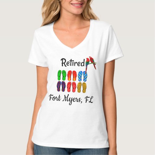 Retired _ Orlando FL colorful flip_flops T_Shir T_Shirt