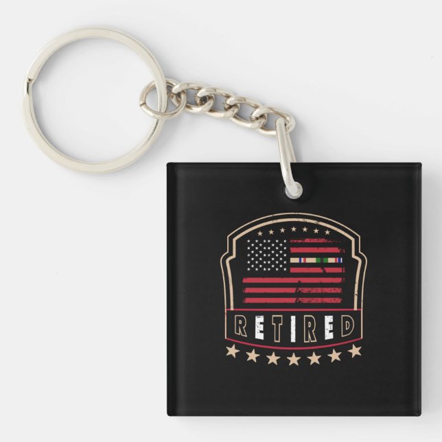 Retired | Patriotic American Flag-Inspired Keychain (Front)
