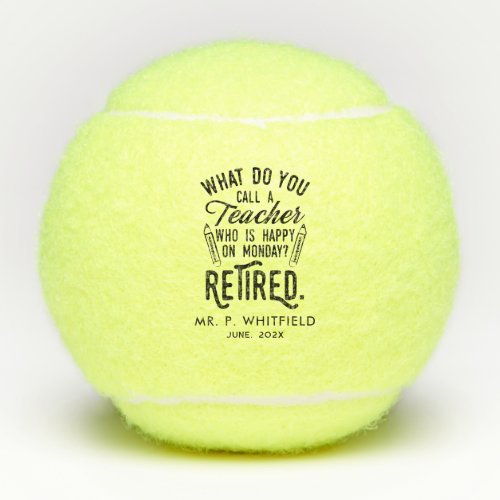 Retired PE Teacher Retirement Party Personalized Tennis Balls