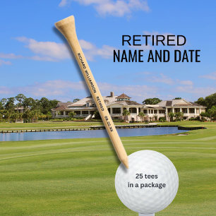 RETIRED PERSONALIZED NAME DATE GOLF TEES