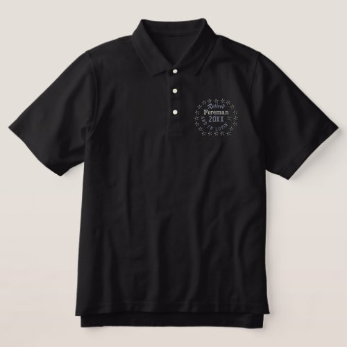 Retired Personalized YEAR Plus Stars Embroidery Embroidered Polo Shirt