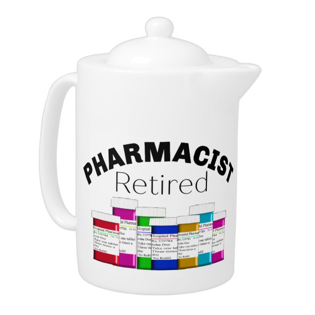 Retired Pharmacist  Teapot (Left)