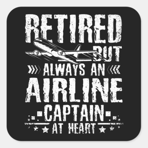 Retired Pilot Square Sticker