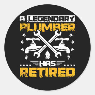 Retired Plumber Classic Round Sticker