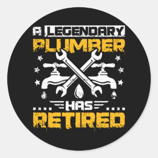 Retired Plumber Classic Round Sticker