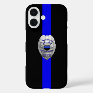 Retired Police Badge Thin Blue Line Case-Mate iPho iPhone 16 Case