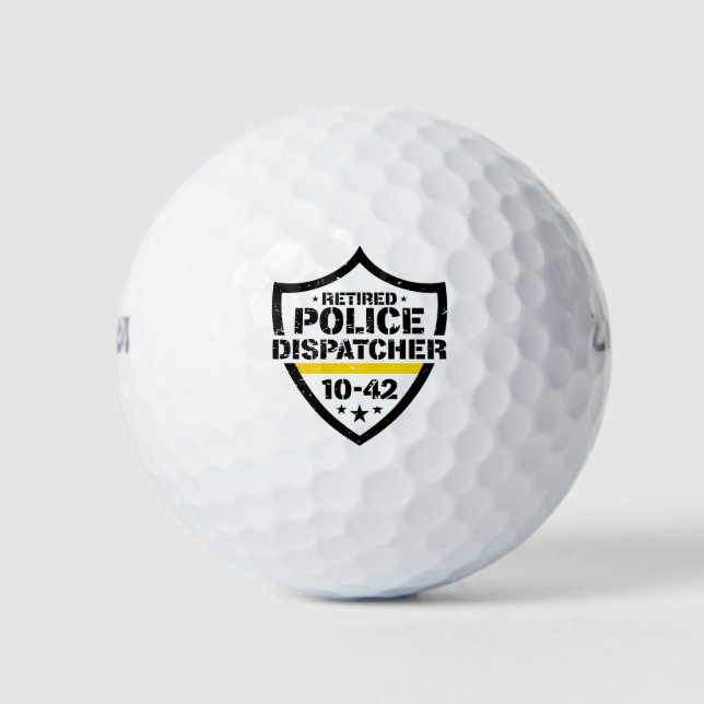 Retired Police Emergency Dispatcher 10-42 Golf Balls (Front)