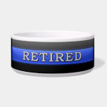 Retired Police K9 - Thin Blue Line Bowl<br><div class="desc">This dog bowl design is intended to honor the courageous men and women (and animals) who protect our communities. This police,  sheriff and law enforcement symbol is beautiful graphic tribute to those who serve and those who have made the ultimate sacrifice.</div>