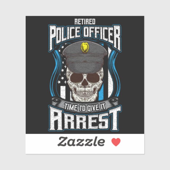 Retired Police Officer Blue Line Retirement Cop Sticker (Sheet)