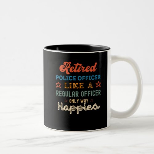 Retired Police officer funny retirement 2022 gift Two_Tone Coffee Mug