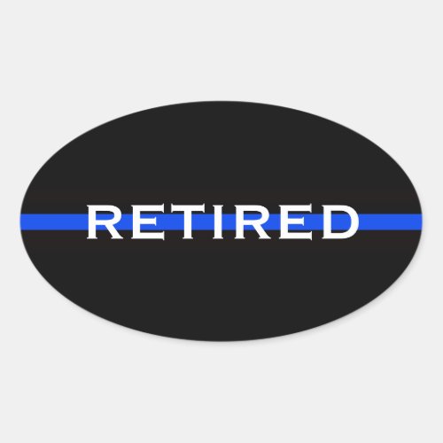 RETIRED POLICE OFFICER OVAL BUMPER STICKER