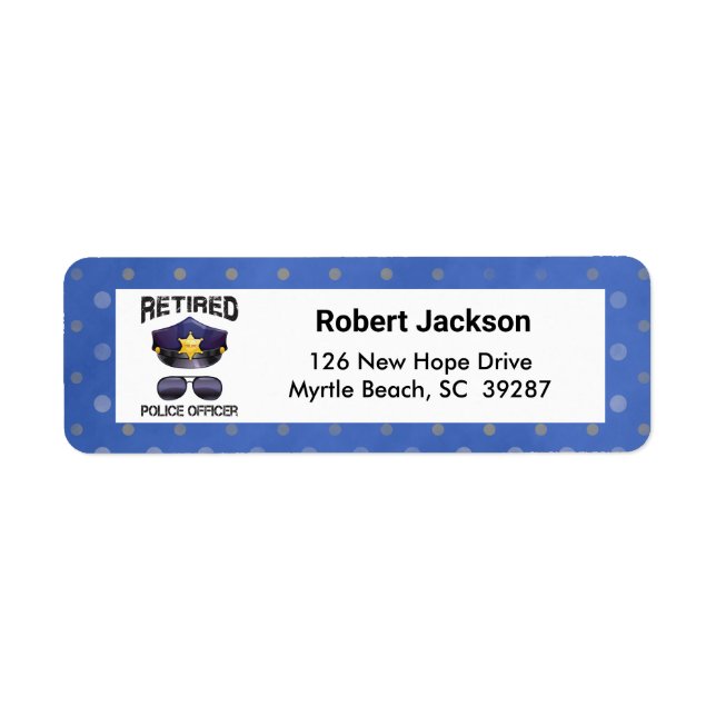 Retired Police Officer Return Address Label (Front)
