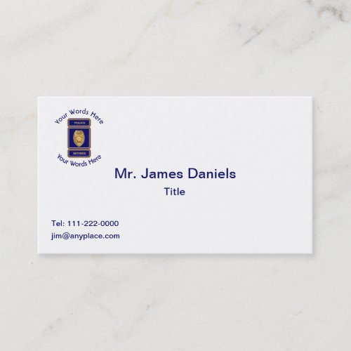 Retired Police Officer Shield Calling Card