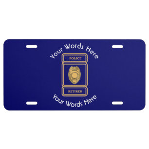 Retired Police Officer Shield License Plate