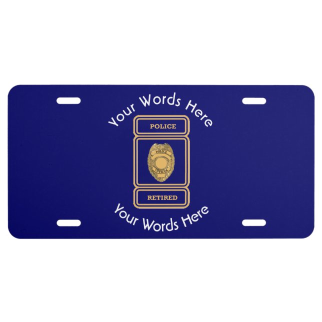 Retired Police Officer Shield License Plate (Front)