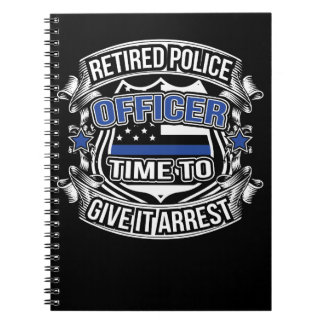 Retired Police Officer Thin Blue Line Gift Law Notebook