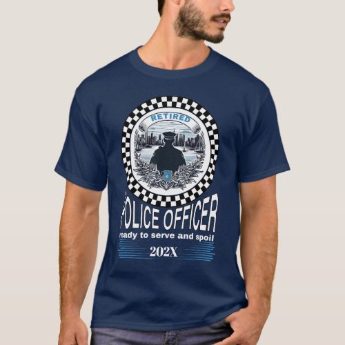 Retired Police Officer Thin Blue Lines 2023 T_Shirt