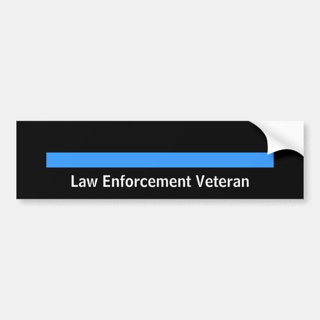 Retired Police Sheriff Law Enforcement Blue Line Bumper Sticker (Front)