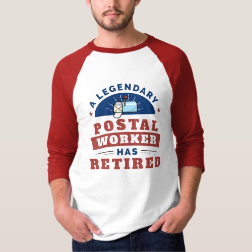 Retired Post Office Worker Modern Typography T_Shirt
