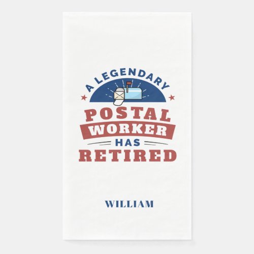 Retired Post Office Worker Personalized Paper Guest Towels