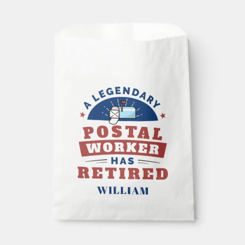 Retired Post Office Worker Typography Personalized Favor Bag