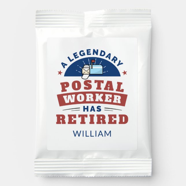 Retired Post Office Worker Typography Personalized Margarita Drink Mix (Front)