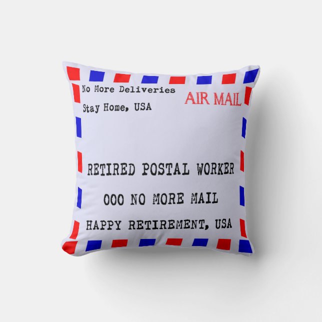 Retired Postal Worker Appreciation Throw Pillow (Front)