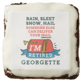 Retired Postal Worker Custom Mailman Retirement Brownie (Front)