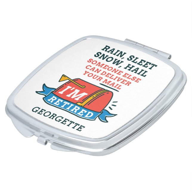 Retired Postal Worker Custom Mailman Retirement Compact Mirror (Turned)