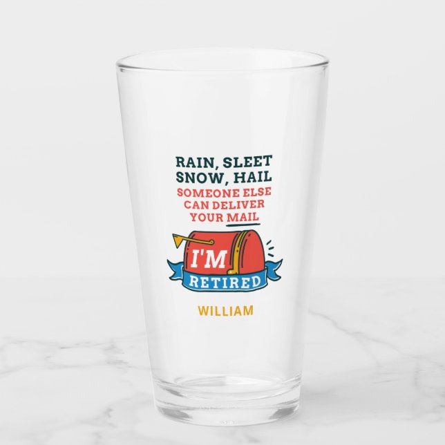 Retired Postal Worker Custom Mailman Retirement Glass (Front)